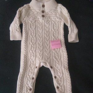 Baby Gap 6-12 Months Cable Knit Fisherman One Piece Romper